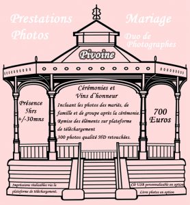 Tarif mariage PIVOINE