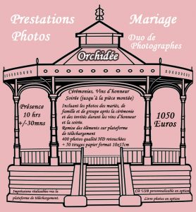 Tarif mariage ORCHIDEE